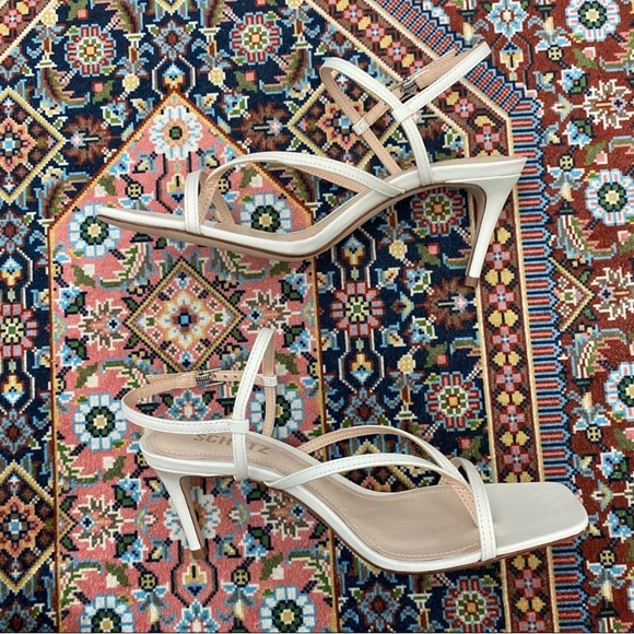 Schutz White Aurora Strappy High Heel Sandals - Picture 6 of 11